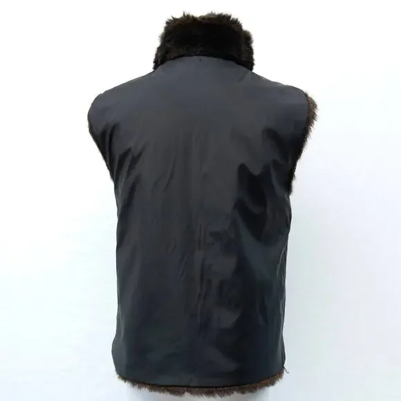Giacca Reversible Faux Mink Fur Vest Size Small - Picture 4 of 12